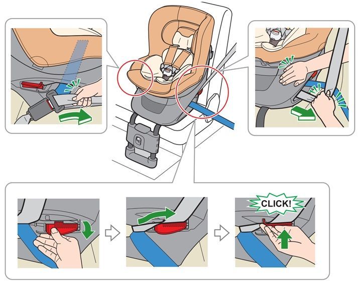 Как затянуть лямки на детском кресле